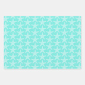 Turqoise Starfish Beach Summer Nautical Pattern Inpakpapier Vel (Voorkant)