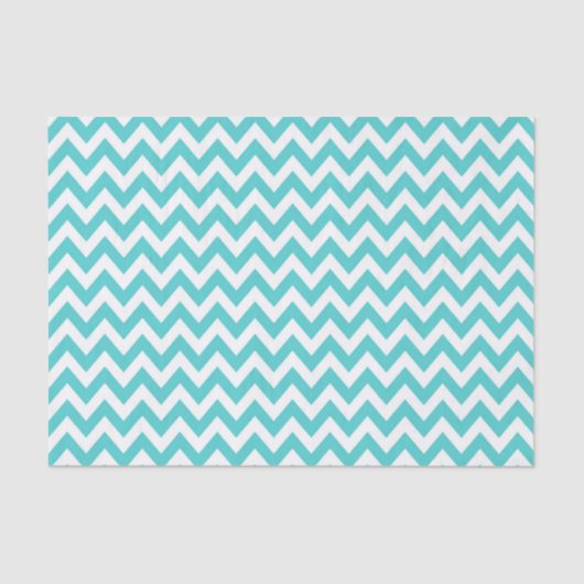 Turqoise ZigZag / Chevron Patroon Tissuepapier (Voorkant)