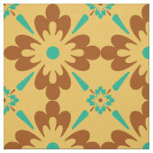 Turqouise Brown and Yellow Spain Tegel Pattern Stof (Swatch)