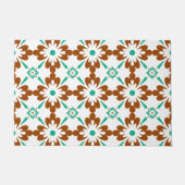 Turqouise Brown en White Spain Pattern Deurmat (Voorkant)