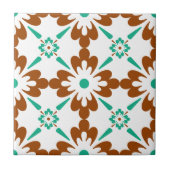 Turqouise Brown en White Spain Pattern Tegeltje (Voorkant)