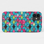 Turqouise- en roze-kubuspatroon Case-Mate iPhone case (Achterkant (horizontaal))
