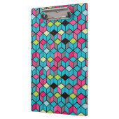 Turqouise- en roze-kubuspatroon klembord (Links)