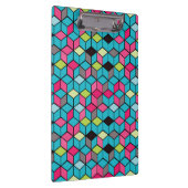 Turqouise- en roze-kubuspatroon klembord (Rechts)