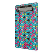Turqouise- en roze-kubuspatroon mini klembord (Angled2)