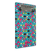 Turqouise- en roze-kubuspatroon mini klembord (Schuin)