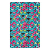 Turqouise- en roze-kubuspatroon mini klembord (Achterkant)