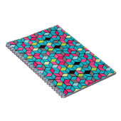 Turqouise- en roze-kubuspatroon notitieboek (Rechterzijde)