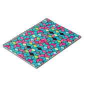 Turqouise- en roze-kubuspatroon notitieboek (Linkerzijde)