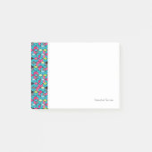 Turqouise- en roze-kubuspatroon post-it® notes (Voorkant)