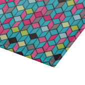 Turqouise- en roze-kubuspatroon snijplank (Hoek)