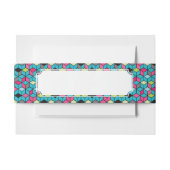 Turqouise- en roze-kubuspatroon uitnodigingen wikkel (Voorkant Voorbeeld)