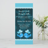 Turqouise Tortelduifjes Long Wedding Invitation Kaart (Staand voorkant)