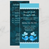 Turqouise Tortelduifjes Long Wedding Invitation Kaart (Voorkant / Achterkant)