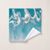 turquesa con blanco remolina bad handdoek (Wasdoekje)