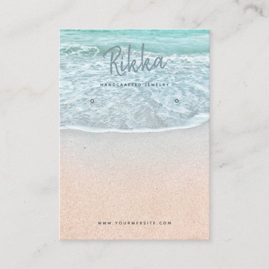 Turquioise Ocean Earring Display QR Business Card Visitekaartje (Voorkant)