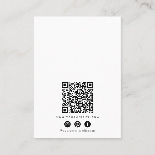 Turquioise Ocean Earring Display QR Business Card Visitekaartje (Achterkant)