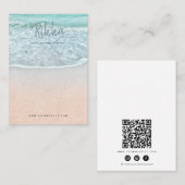 Turquioise Ocean Earring Display QR Business Card Visitekaartje (Voorkant / Achterkant)