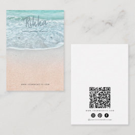 Turquioise Ocean Earring Display QR Business Card Visitekaartje