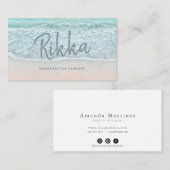 Turquioise Ocean Sandy Beach Handgemaakte Sieraden Visitekaartje (Voorkant / Achterkant)