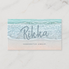 Turquioise Ocean Sandy Beach Handgemaakte Sieraden Visitekaartje