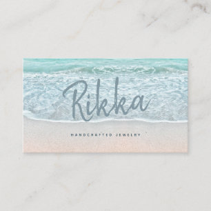Turquioise Ocean Sandy Beach Handgemaakte Sieraden Visitekaartje