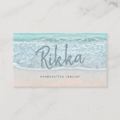 Turquioise Ocean Sandy Beach Handmade Jewelry QR Visitekaartje (Voorkant)