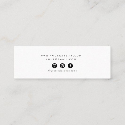 Turquioise Ocean Stud Oorbel Display Kaart Mini Visitekaartje (Achterkant)