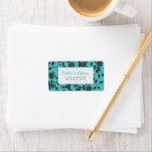 Turquiose Aqua Black Rozen Return Address Label (Insitu)