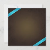 Turquiose Ribbon op bruinbruinriddenweddenschap Kaart (Achterkant)