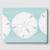 Turquise bruiloft strand minimalistische zand doll gastenboek (Achterkant)