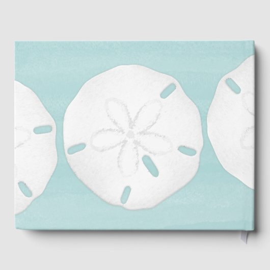 Turquise bruiloft strand minimalistische zand doll gastenboek (Achterkant)