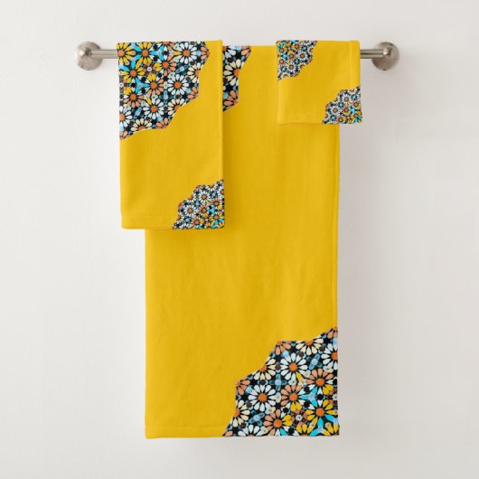 Turquise en Geel Marmer Marokkaans Mozaïek Bad Handdoek (Insitu)