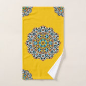 Turquise en Geel Marmer Marokkaans Mozaïek Bad Handdoek (Handdoek)