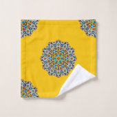 Turquise en Geel Marmer Marokkaans Mozaïek Bad Handdoek (Wasdoekje)