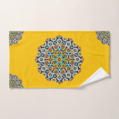 Turquise en Geel Marmer Marokkaans Mozaïek Bad Handdoek (Handdoek)