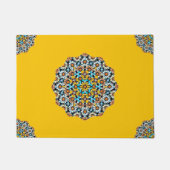 Turquise en Geel Marmer Marokkaans Mozaïek Deurmat (Voorkant)