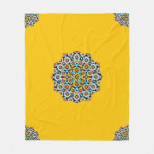 Turquise en Geel Marmer Marokkaans Mozaïek Fleece Deken (Voorkant)