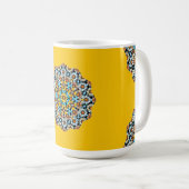 Turquise en Geel Marmer Marokkaans Mozaïek Koffiemok (Voorkant rechts)