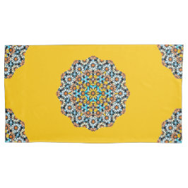 Turquise en Geel Marmer Marokkaans Mozaïek Kussensloop