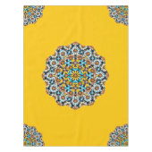 Turquise en Geel Marmer Marokkaans Mozaïek Tafelkleed (Voorkant)