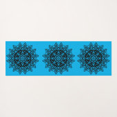 Turquise en zwarte mandala yoga mat (Achterkant (horizontaal))