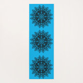 Turquise en zwarte mandala yoga mat (Achterkant)