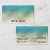 *~* TURQUOÏE BLUE AQUA BLAUWGROEN GOLD Glitter Visitekaartje (Voorkant / Achterkant)