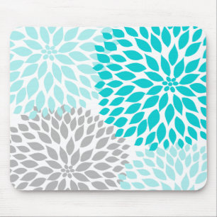 Turquoie blue gray dahlia desktop kantoor muismat
