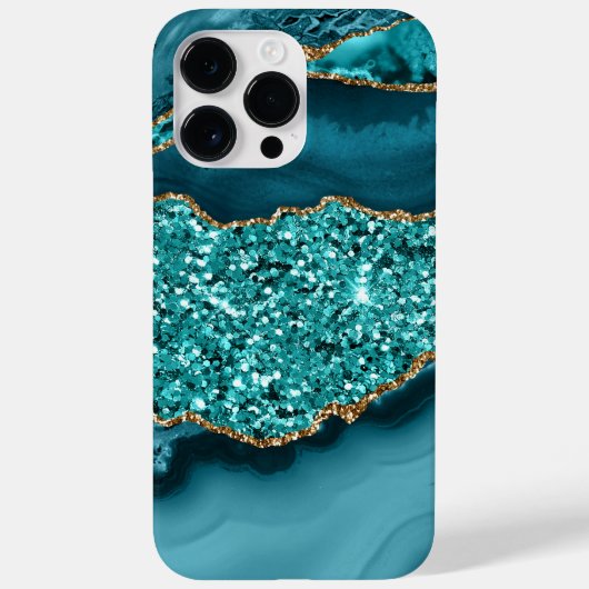 TURQUOÏE EN GOLD AGATE PATTERN Case-Mate iPhone CASE (Achterkant)