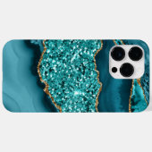 TURQUOÏE EN GOLD AGATE PATTERN Case-Mate iPhone CASE (Achterkant (horizontaal))