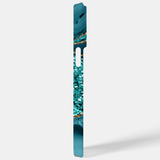 TURQUOÏE EN GOLD AGATE PATTERN Case-Mate iPhone CASE (Achterkant / Rechts)