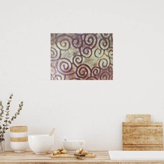  TURQUOÏS/BREEDMETAAL ONTWERP POSTER (Keuken)