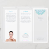 Turquois Mandala Lotus Spa Salon Tri-Fold Brochure (Voorkant / Achterkant)